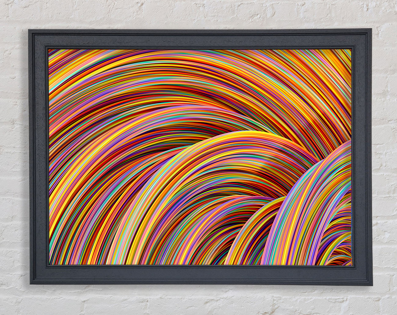 Colourful tubes curving in formation Framed Wall Art