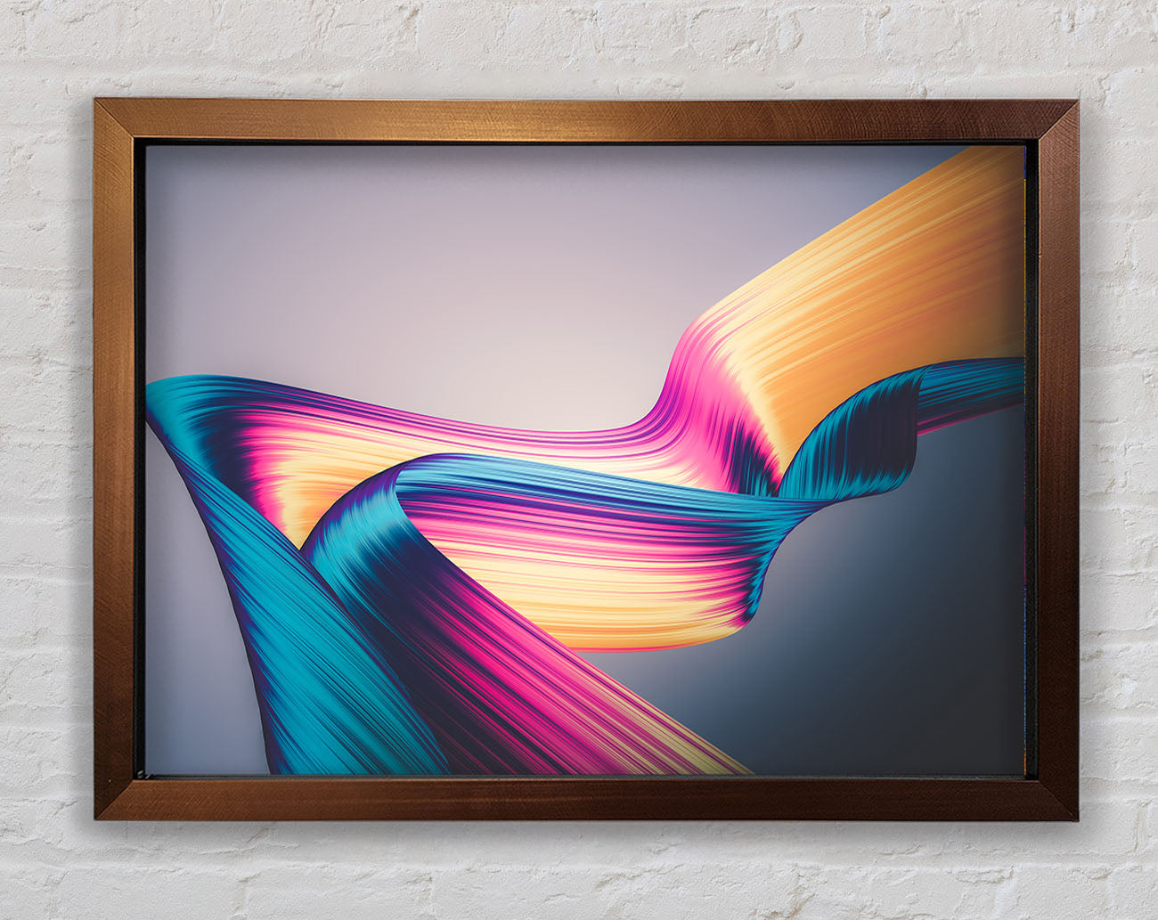 Coloured Ribbon flow Framed Wall Art