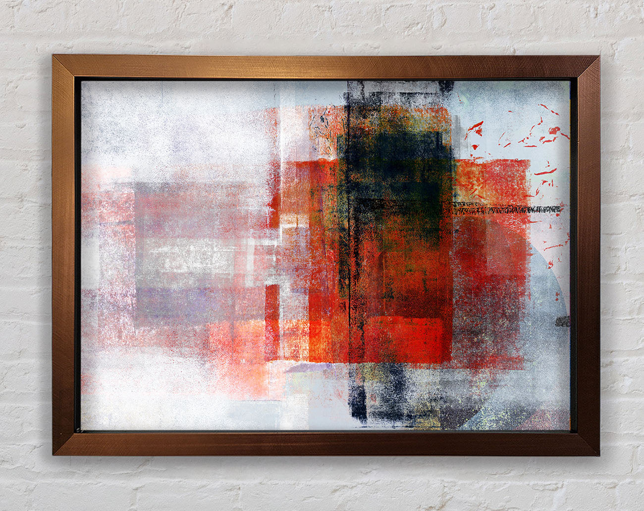 Abstract red square paint roller Framed Wall Art
