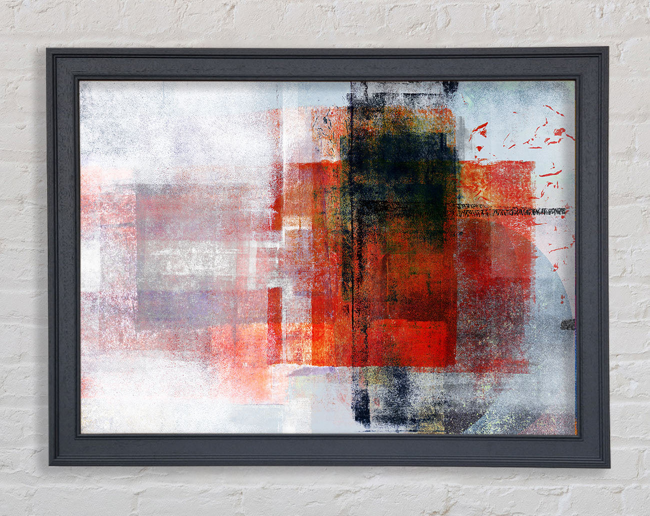 Abstract red square paint roller Framed Wall Art