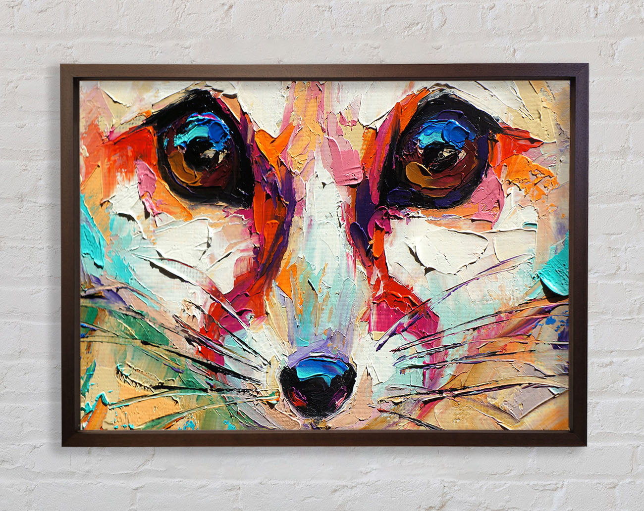 Close Up Fox Painting Framed Wall Art