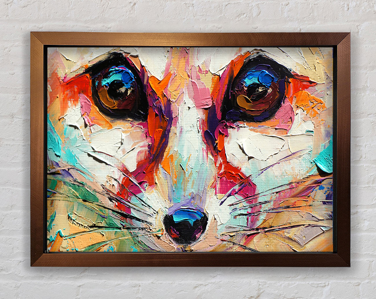 Close Up Fox Painting Framed Wall Art