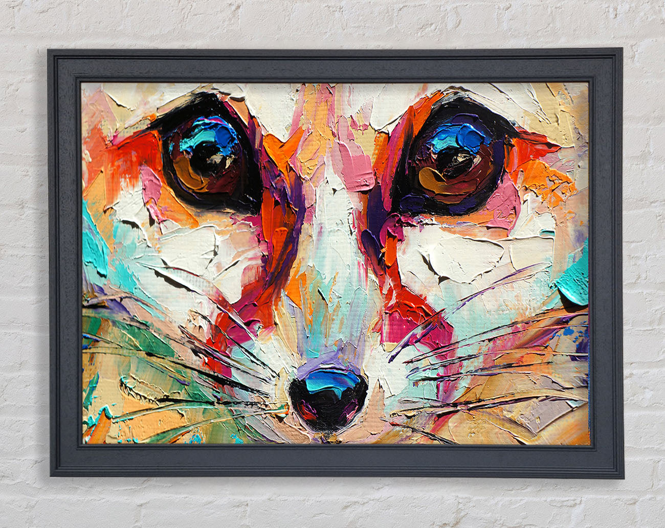Close Up Fox Painting Framed Wall Art