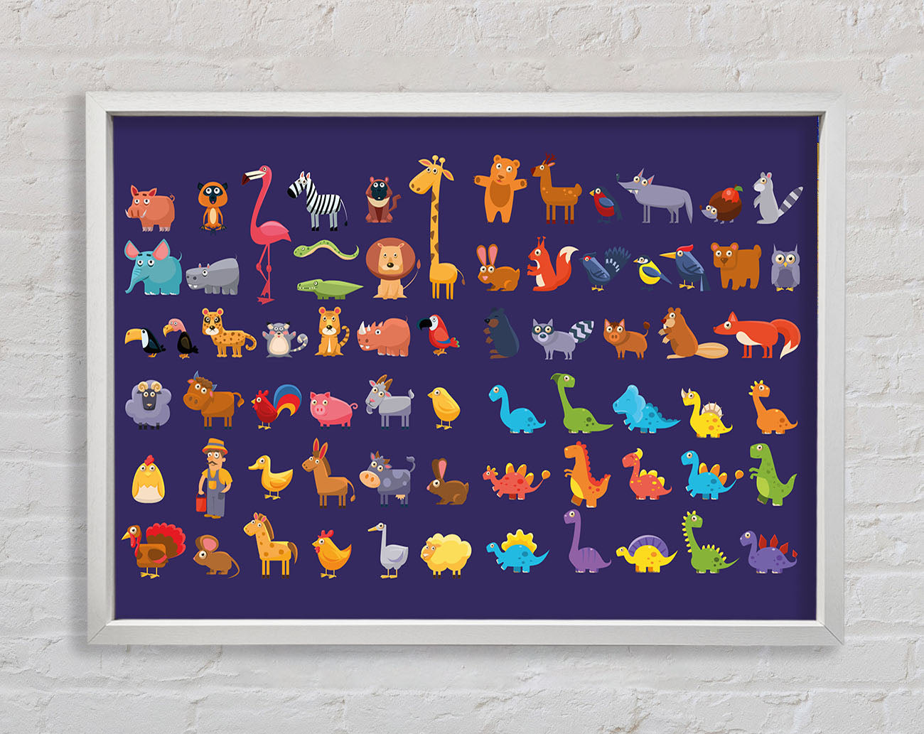 Collection of kids cartoons Framed Wall Art
