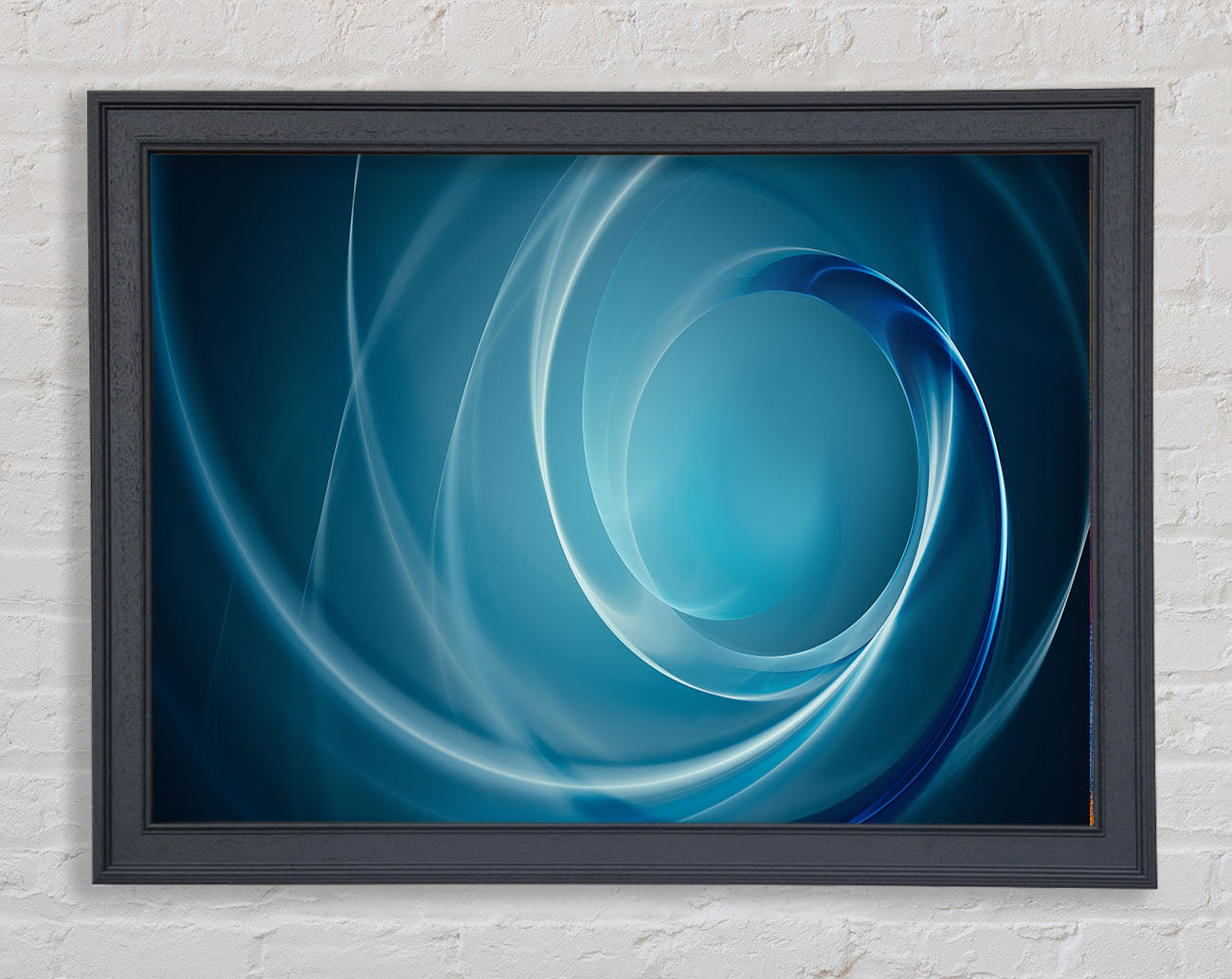 Blue circles and flows Framed Wall Art