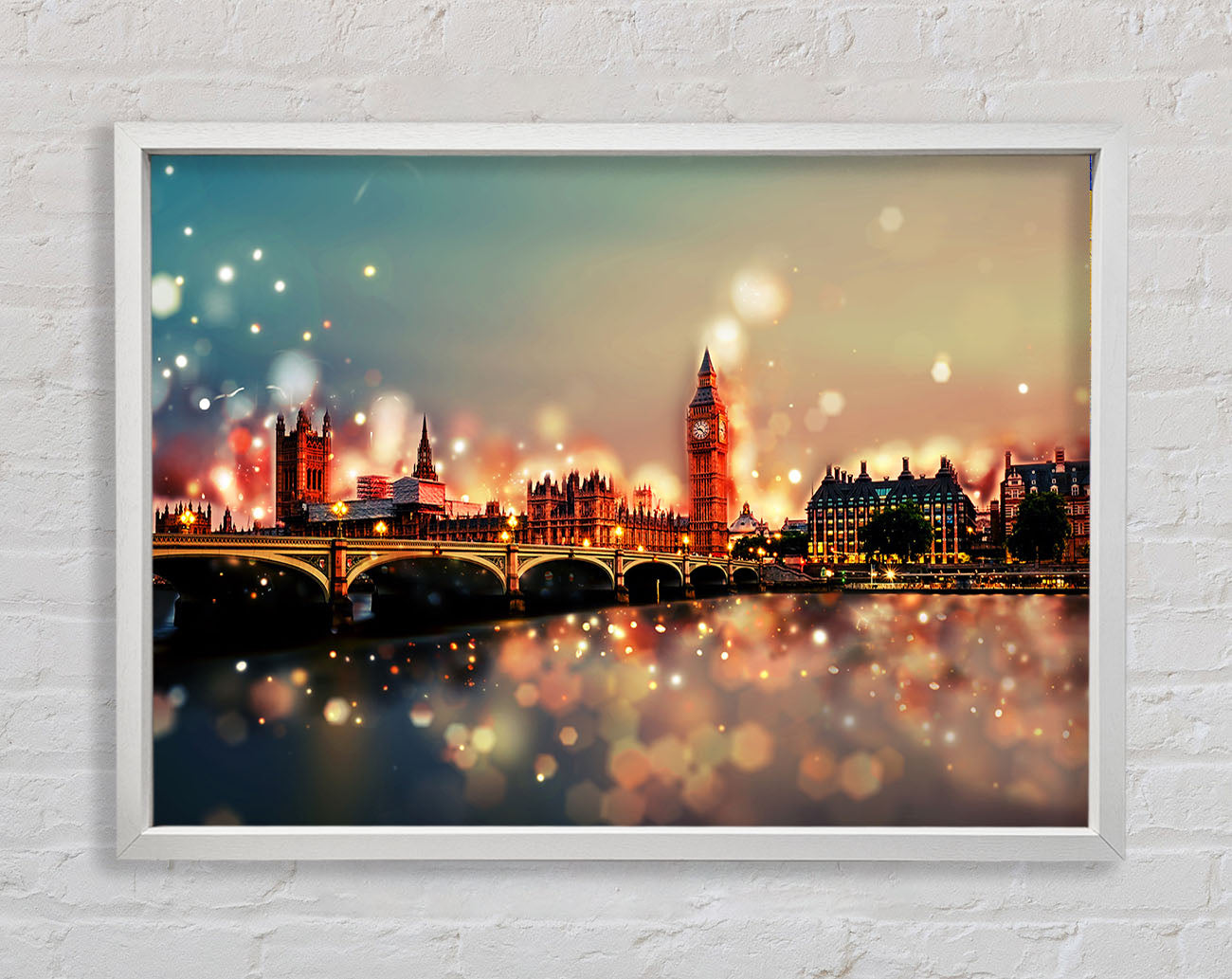 Bokeh London Houses Of Parliament Framed Wall Art