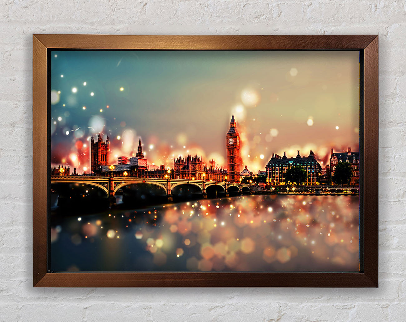 Bokeh London Houses Of Parliament Framed Wall Art