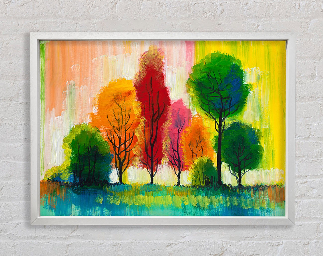 Autumn Vibrant Trees Framed Wall Art