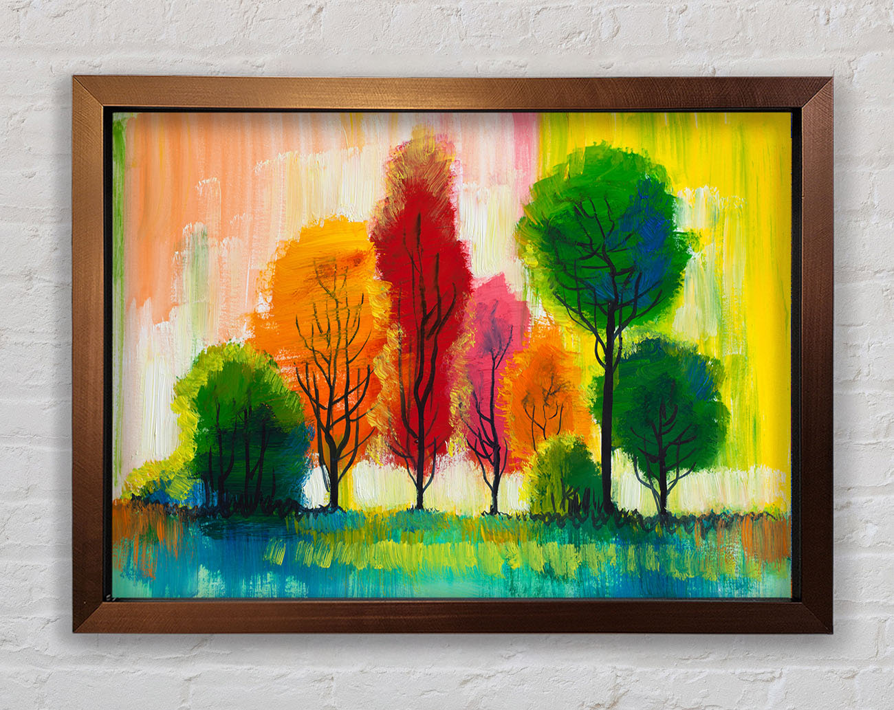 Autumn Vibrant Trees Framed Wall Art