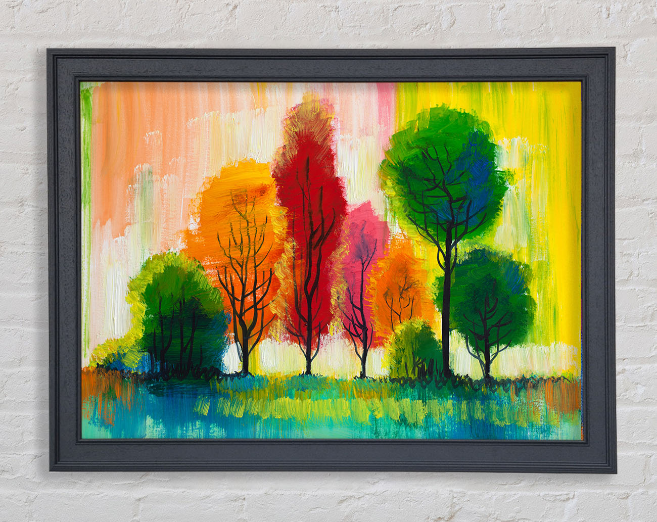Autumn Vibrant Trees Framed Wall Art