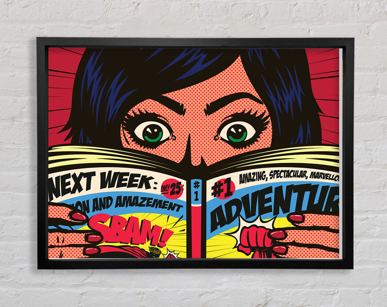 Comic Book Read Framed Wall Art