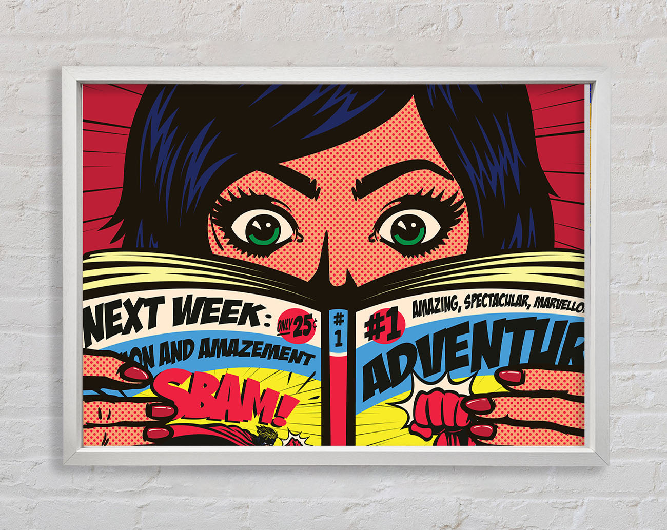 Comic Book Read Framed Wall Art