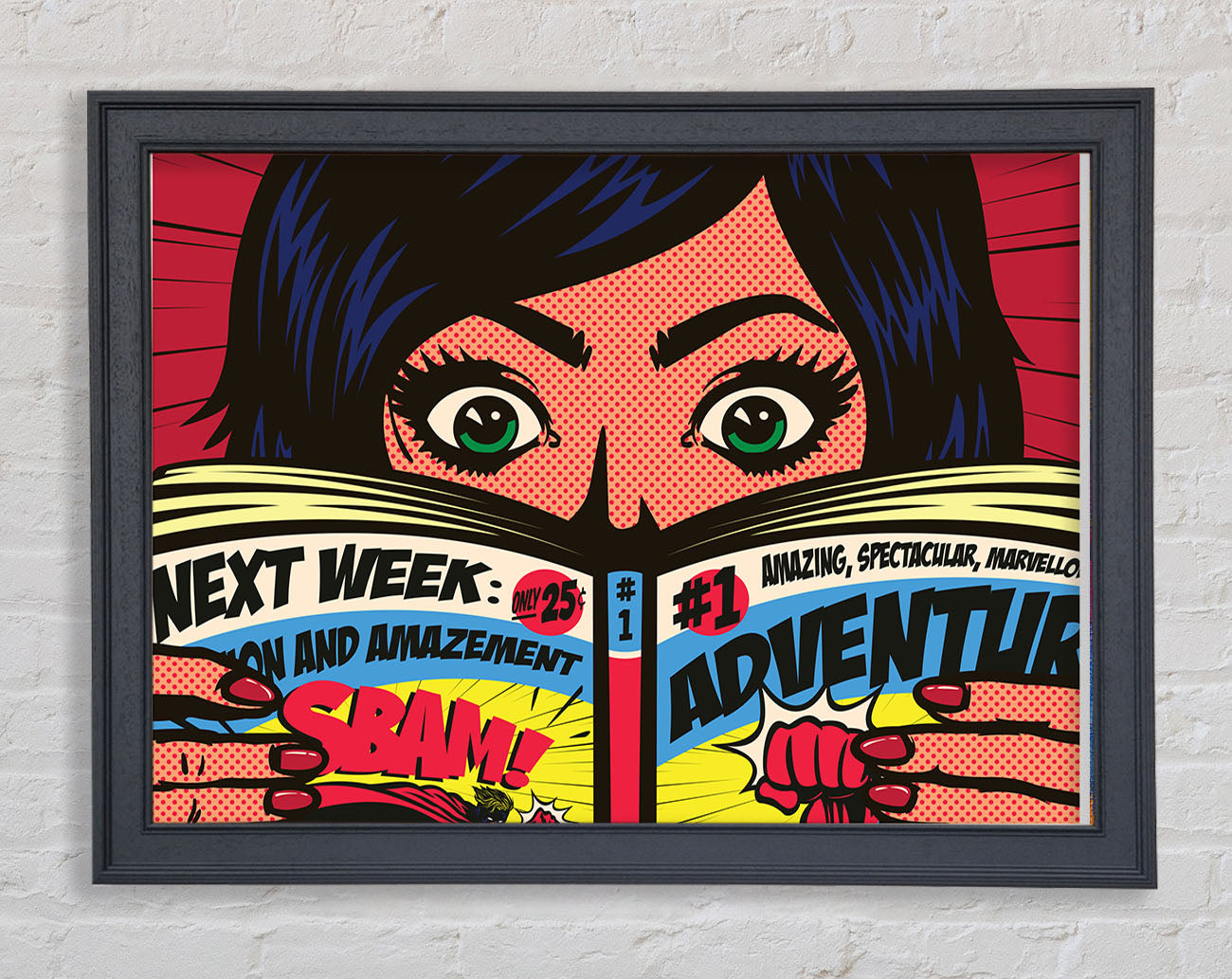 Comic Book Read Framed Wall Art