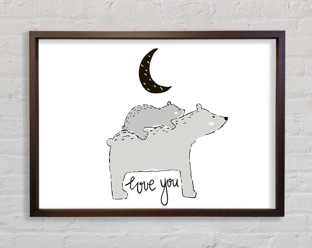 Bear Family Moon Framed Wall Art