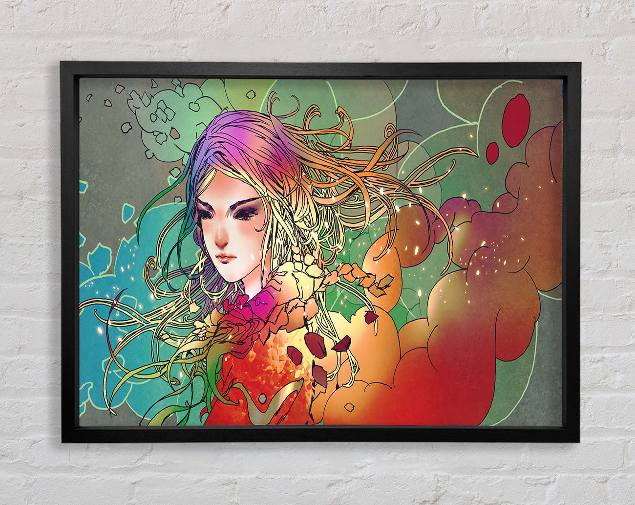 Clouds Of Colour Woman Framed Wall Art