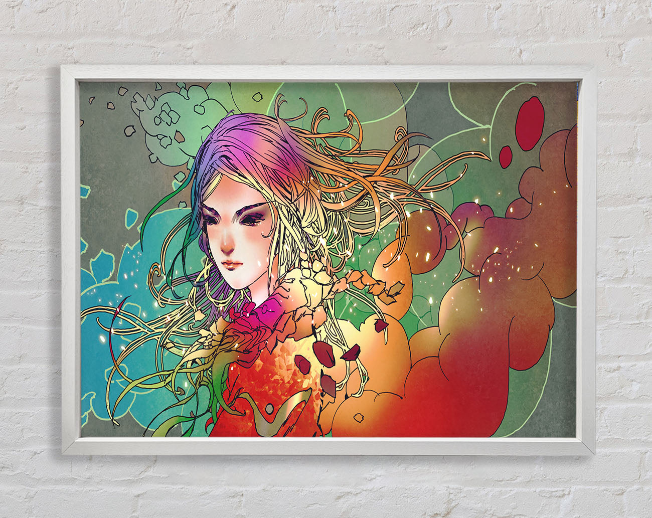 Clouds Of Colour Woman Framed Wall Art