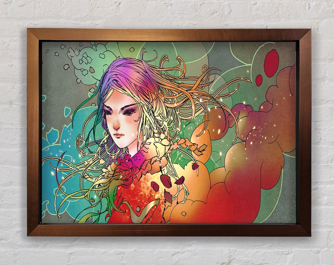 Clouds Of Colour Woman Framed Wall Art
