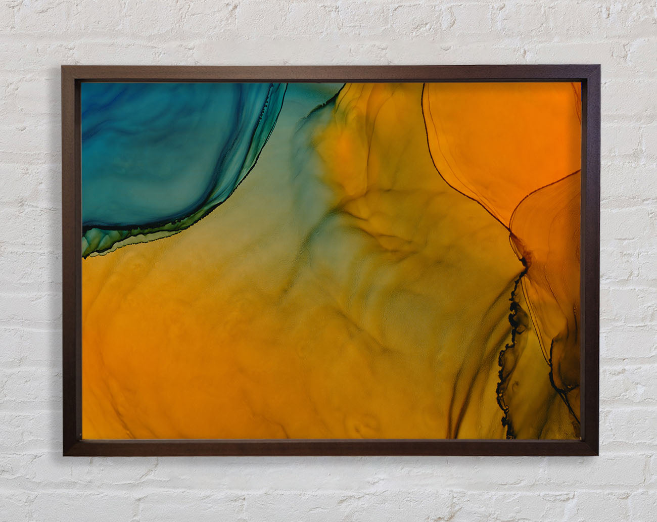 Blue And Yellow Flow Framed Wall Art