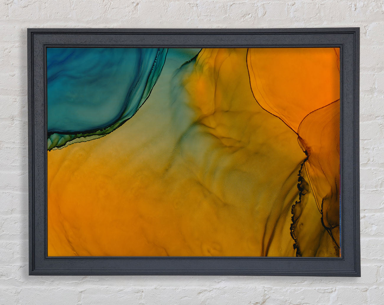 Blue And Yellow Flow Framed Wall Art
