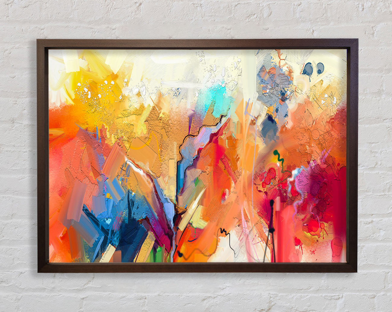 Colour Spill Flowers Framed Wall Art