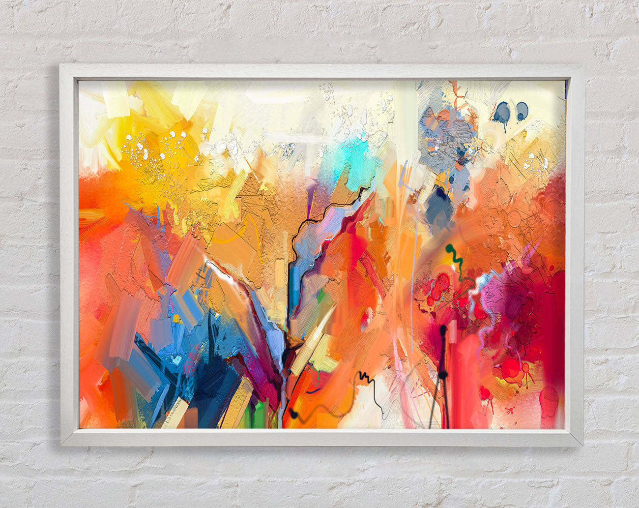 Colour Spill Flowers Framed Wall Art
