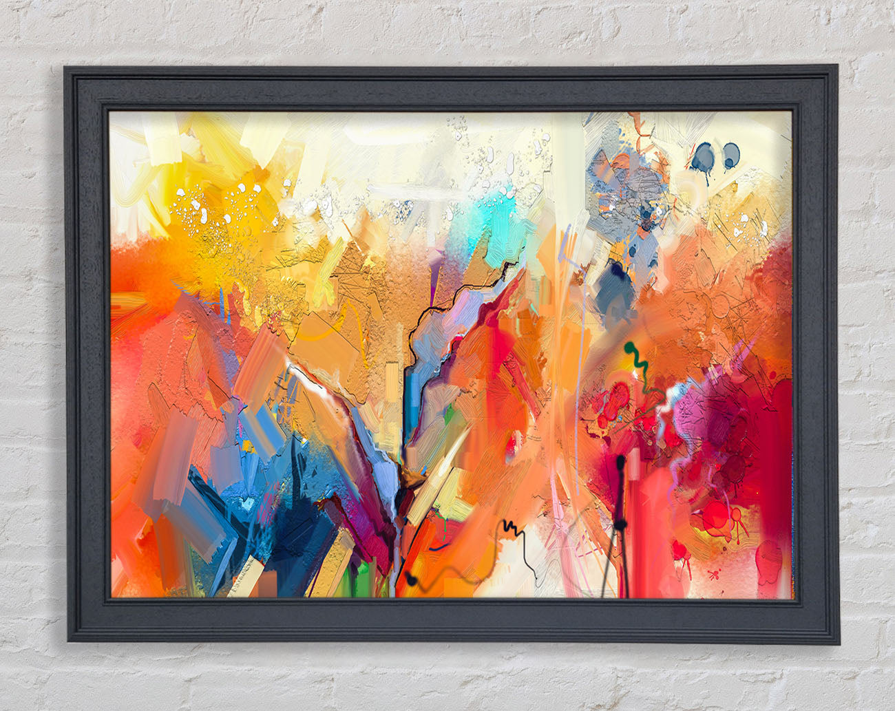 Colour Spill Flowers Framed Wall Art