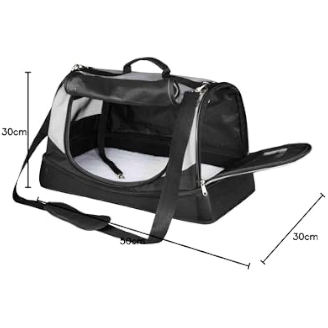 Trixie Tasche Holly, 30 × 30 × 50 cm, schwarz/grau