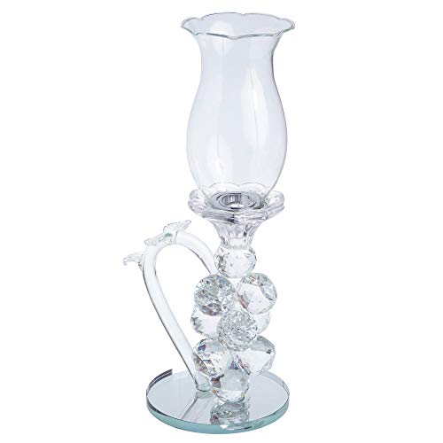 London Boutique Crystal Tea Light Candle Holders with Cover Decorative with Swarovski Crystal Elements Gift Present (Single)