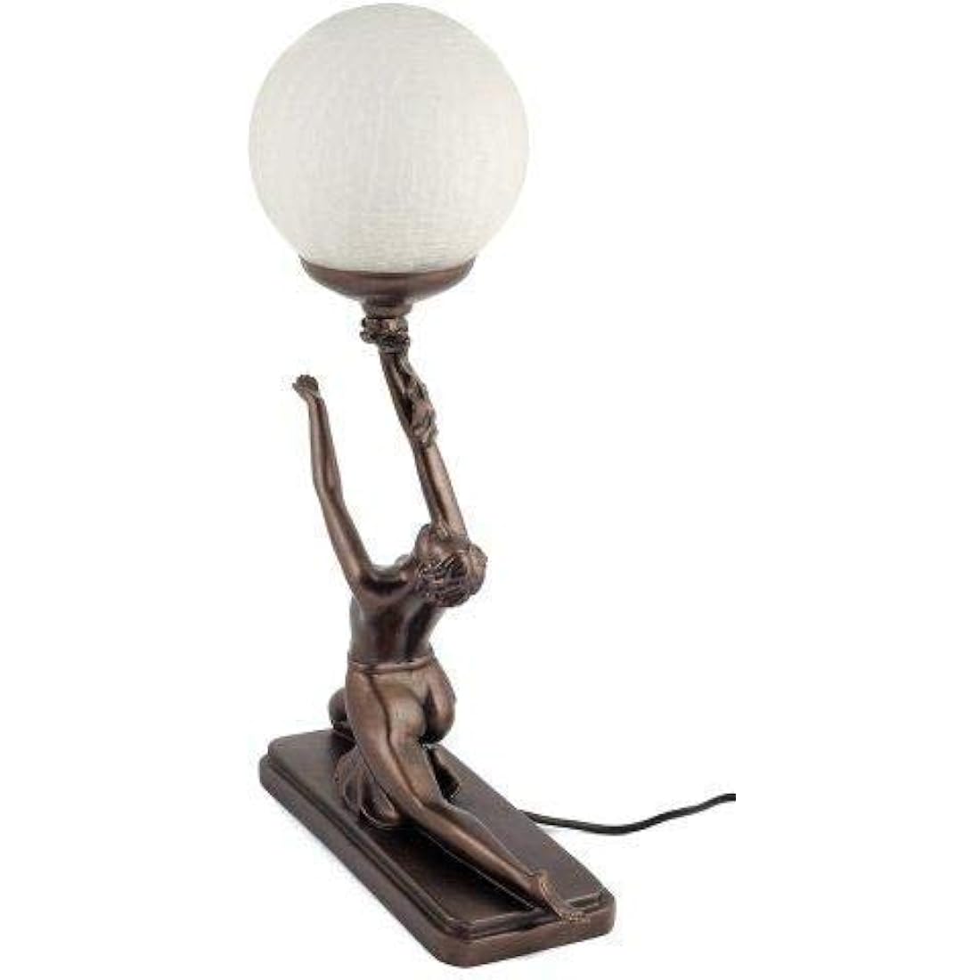 Art Deco Bronze Lighting Nora Kneeling Lamp Figure