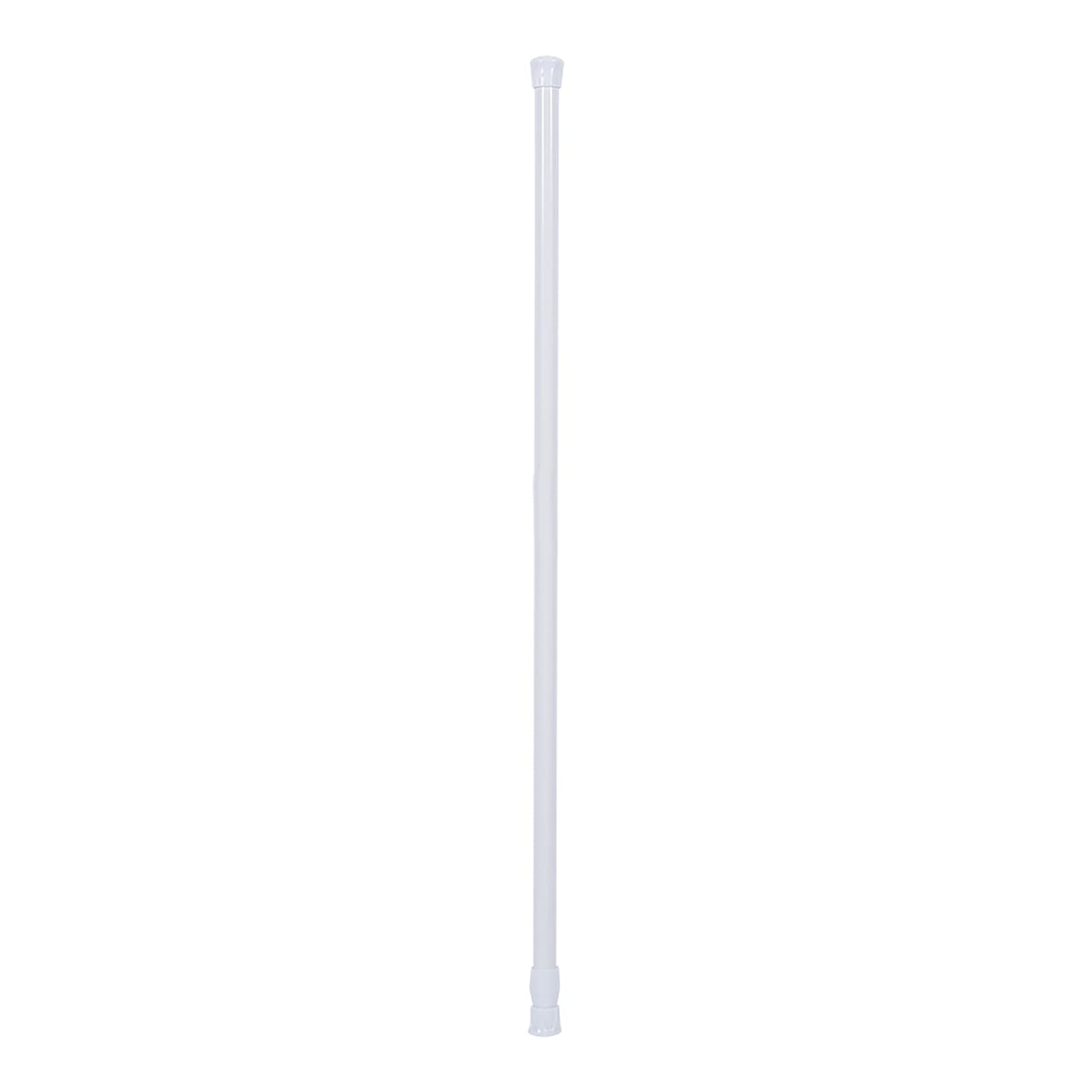 Estink Telescopic Curtain Rod, White Metal Spring Loaded Tension Rod, 55-90cm Extendable, No Drilling Required, for Kitchen, Bathroom, Wardrobe