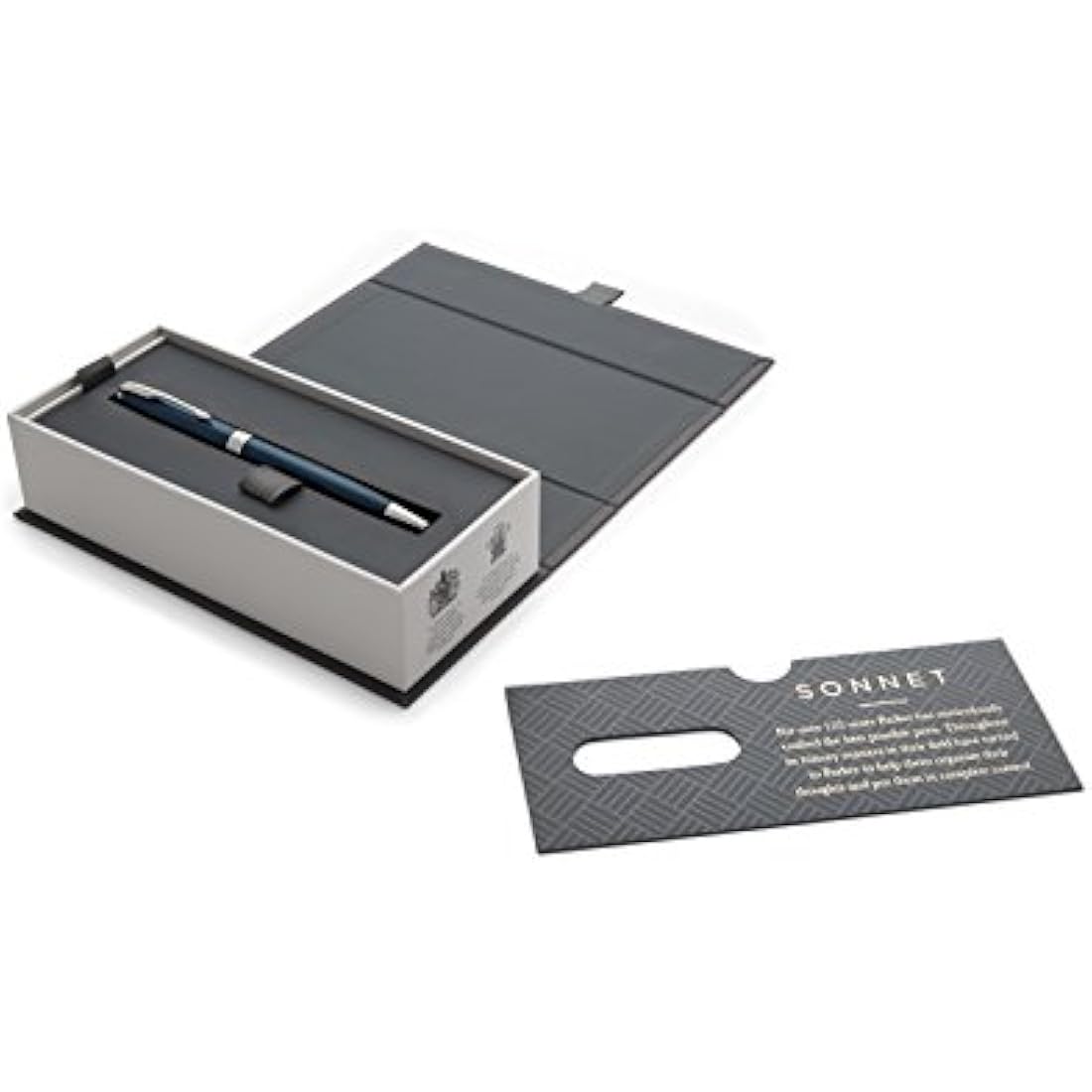 Parker Sonnet Ballpoint Pen | Blue Lacquer with Palladium Trim | Medium Point Black Ink | Gift Box