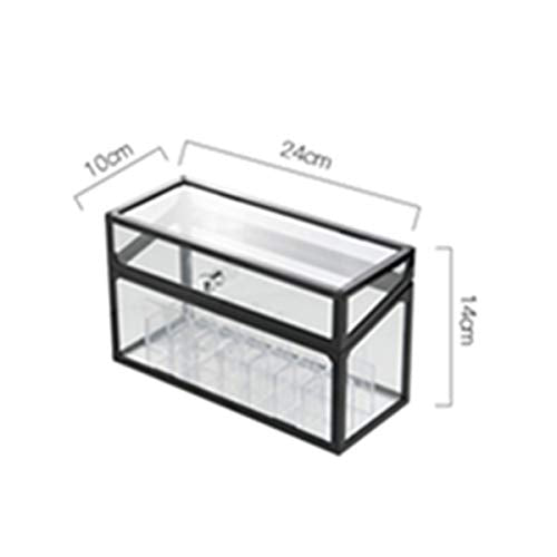 London Boutique Lipstick Organiser 21 Sections Lipstick Holder Storage with Lid Dustproof Extra High (Pine Green)