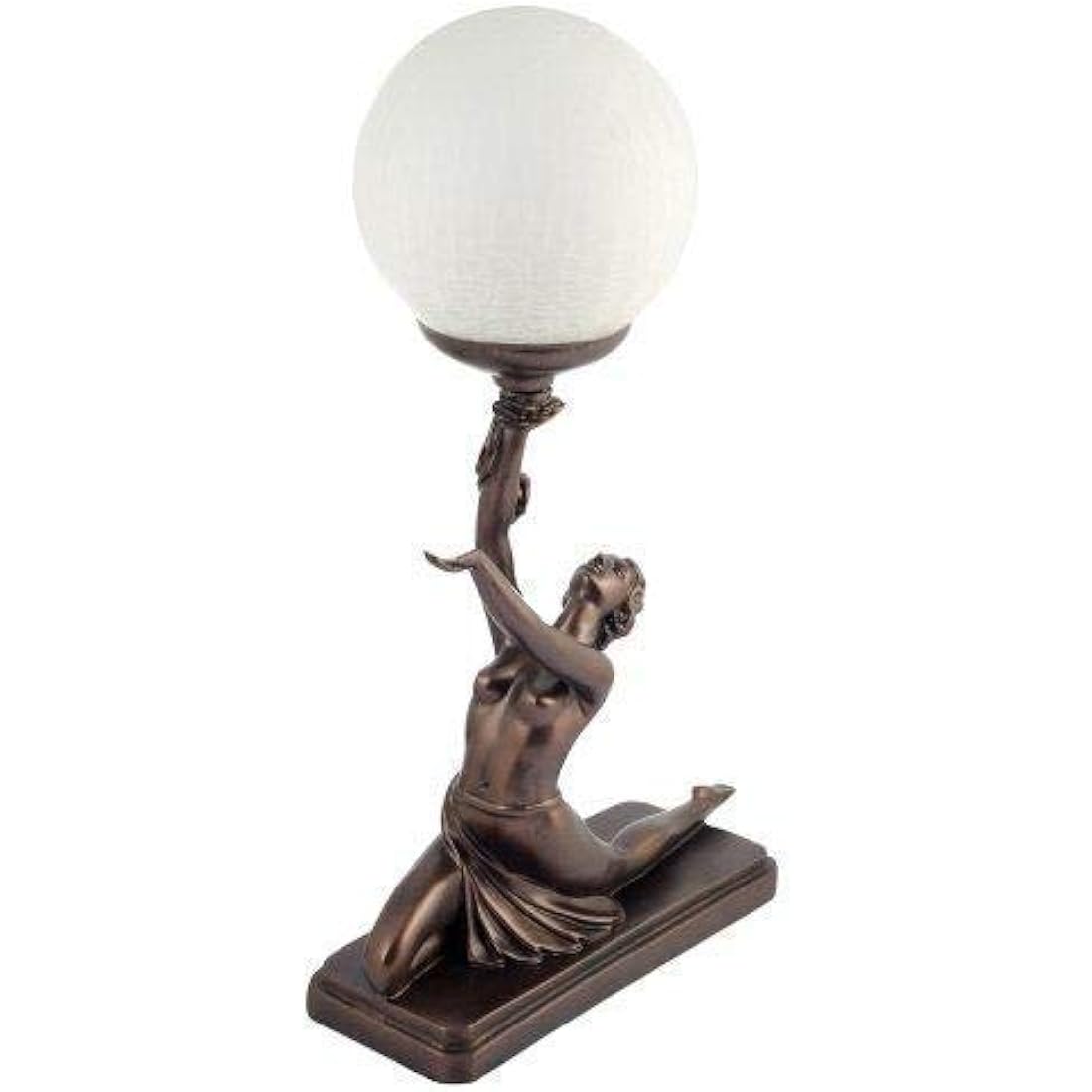 Art Deco Bronze Lighting Nora Kneeling Lamp Figure