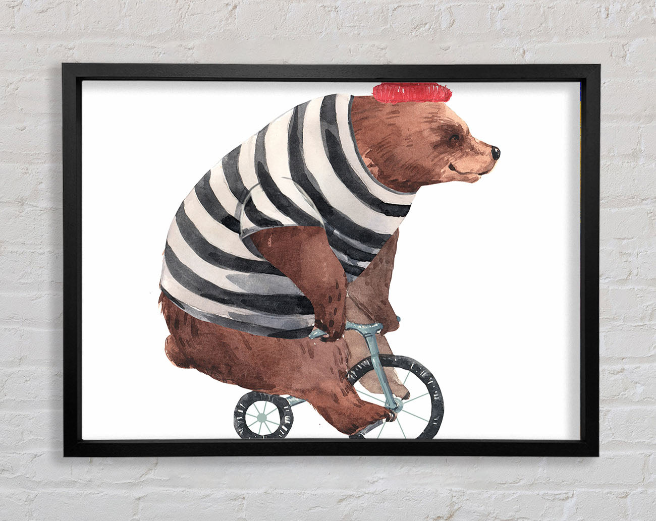 Bear On A Bike Framed Wall Art