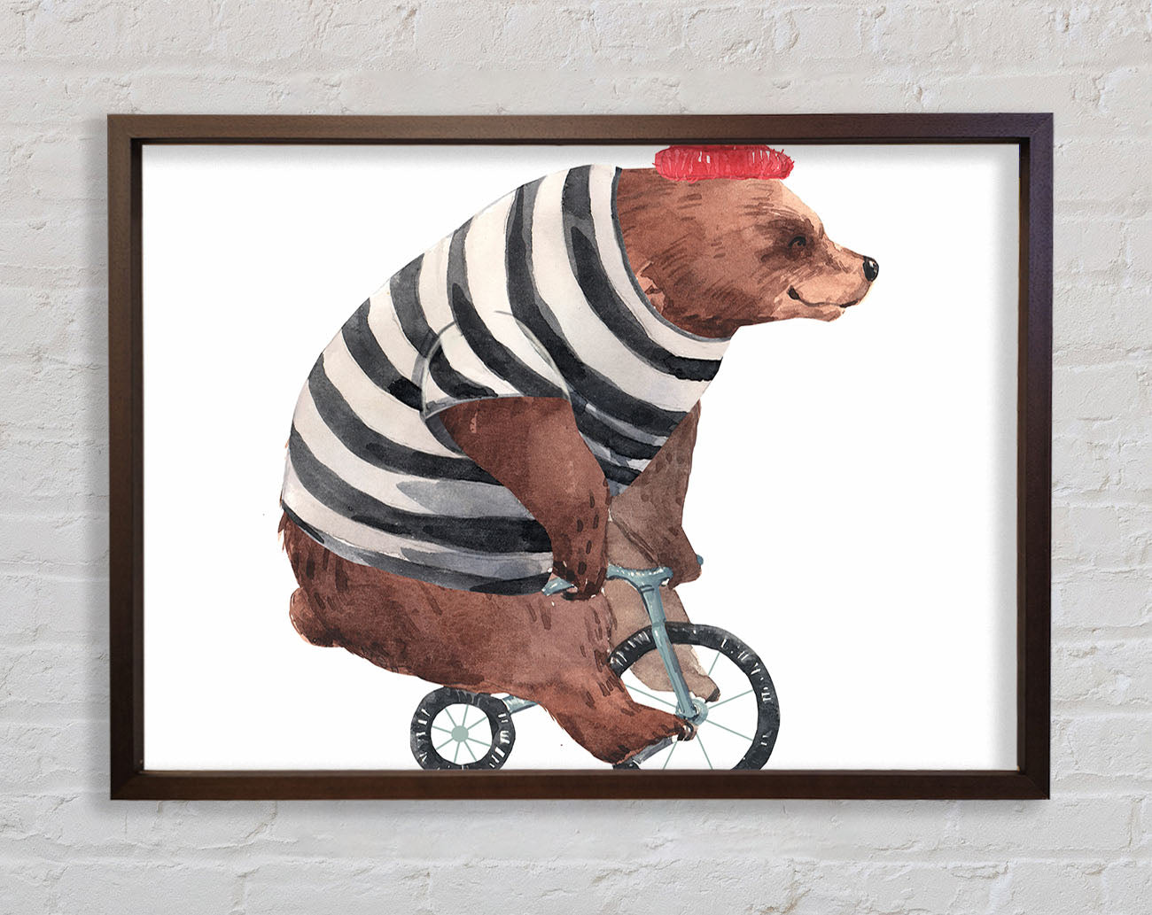 Bear On A Bike Framed Wall Art