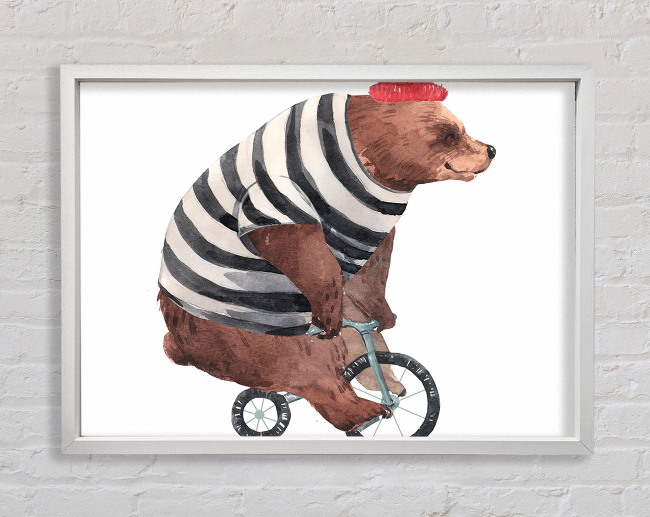 Bear On A Bike Framed Wall Art