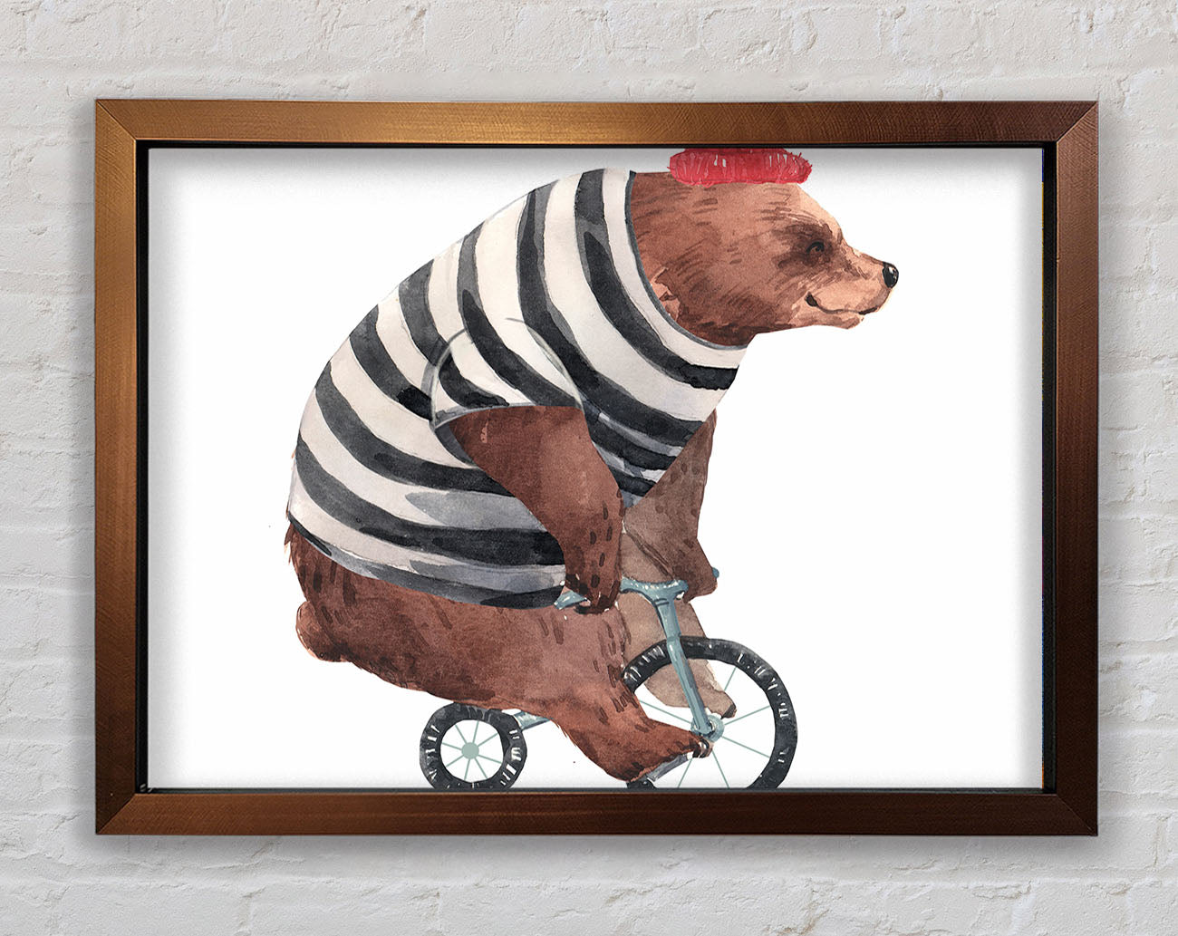 Bear On A Bike Framed Wall Art