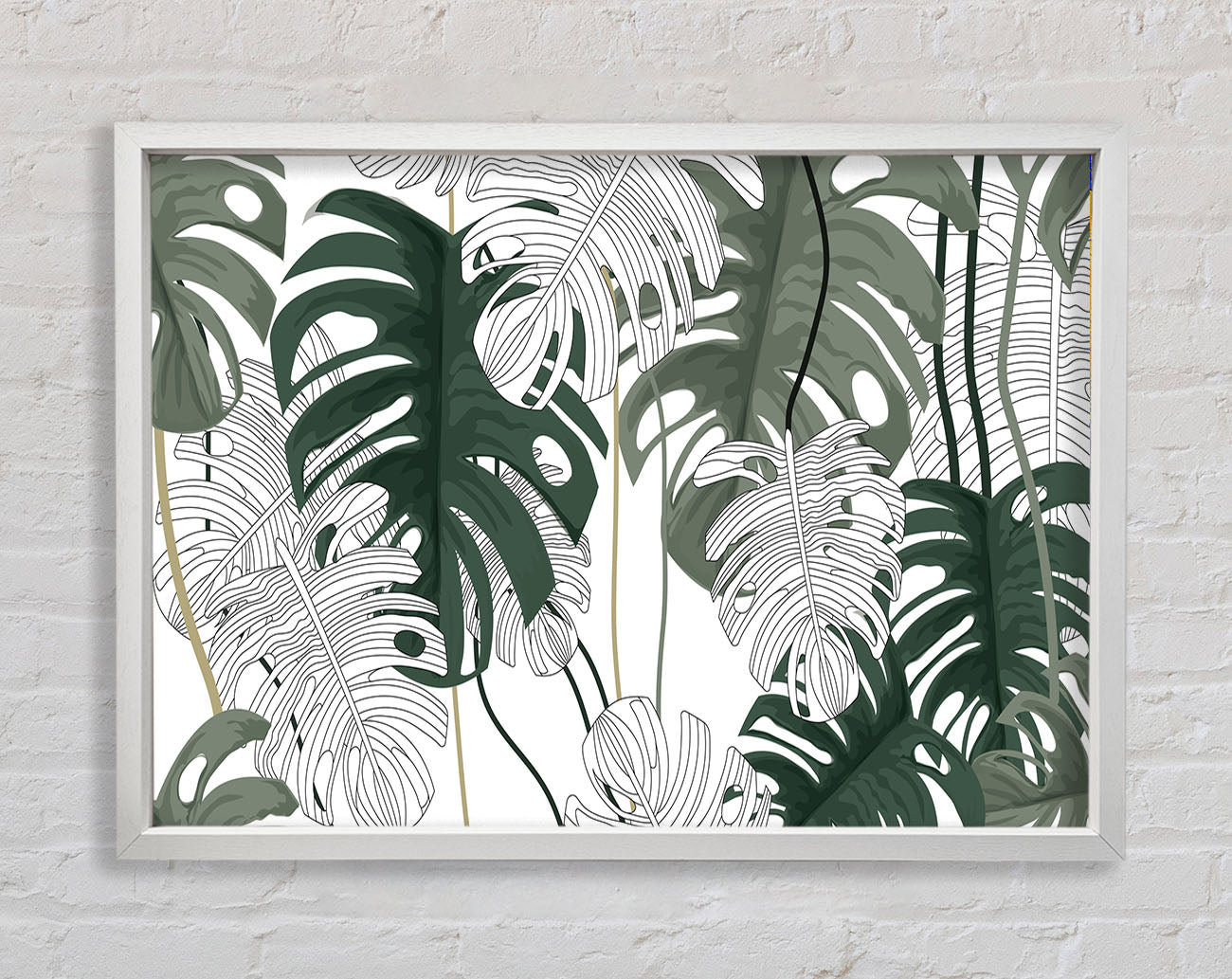 Cheese Plant Leaves Framed Wall Art