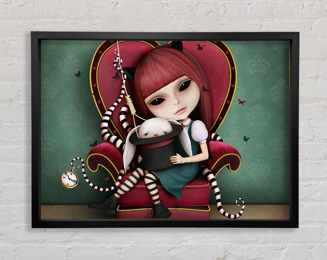 Creepy Alice In Wonderland Framed Wall Art