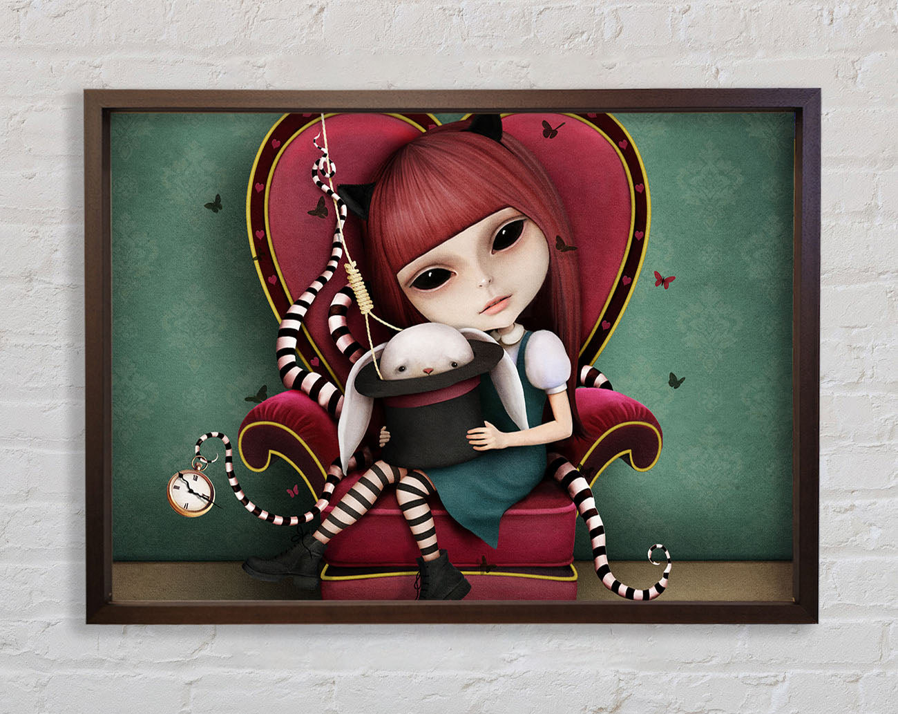 Creepy Alice In Wonderland Framed Wall Art