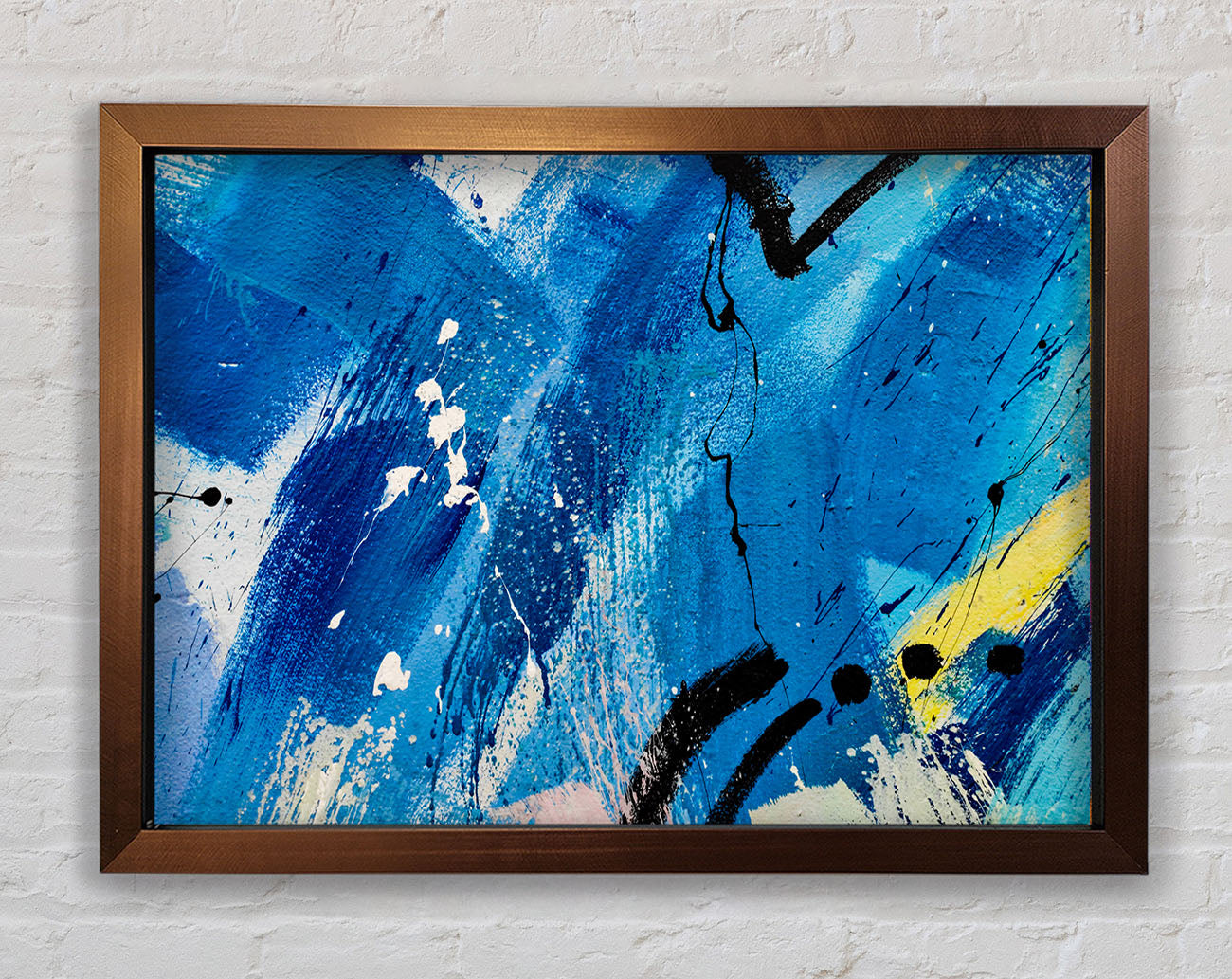 Broad Strokes Of Blue Paint Framed Wall Art