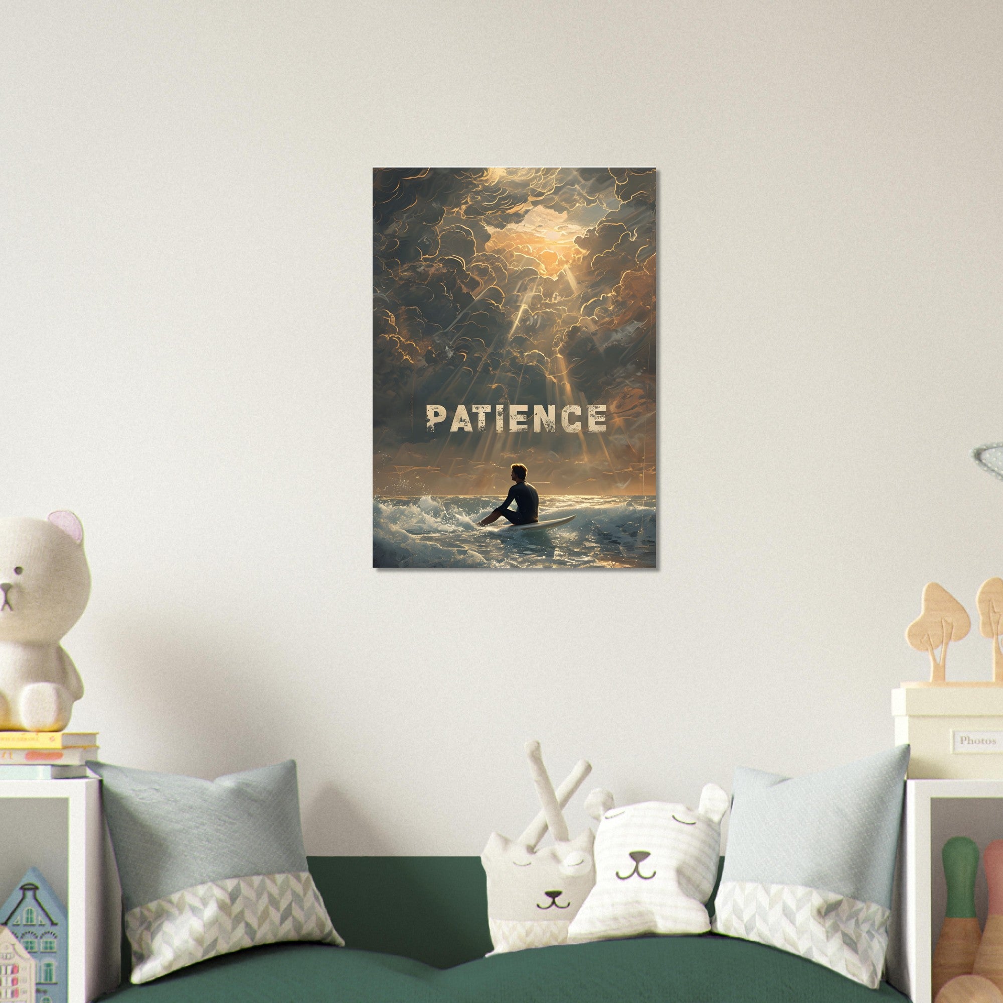 Patience Surfing Poster - Motivational Ocean Wall Art | Beach & Sea Lover Gift