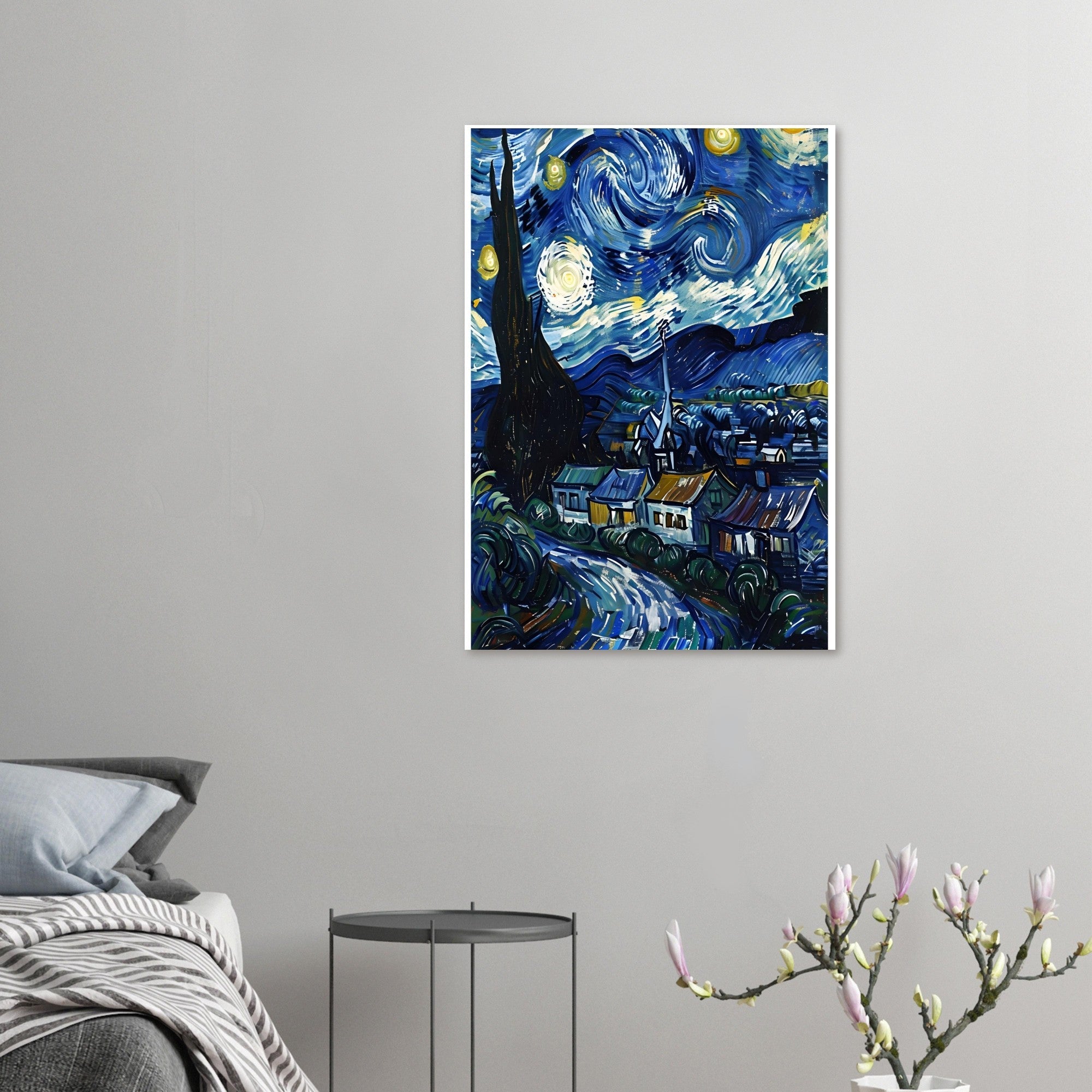 Starry Night Inspired Fine Art Print | Van Gogh Masterpiece Reproduction Poster | Classic Wall Decor