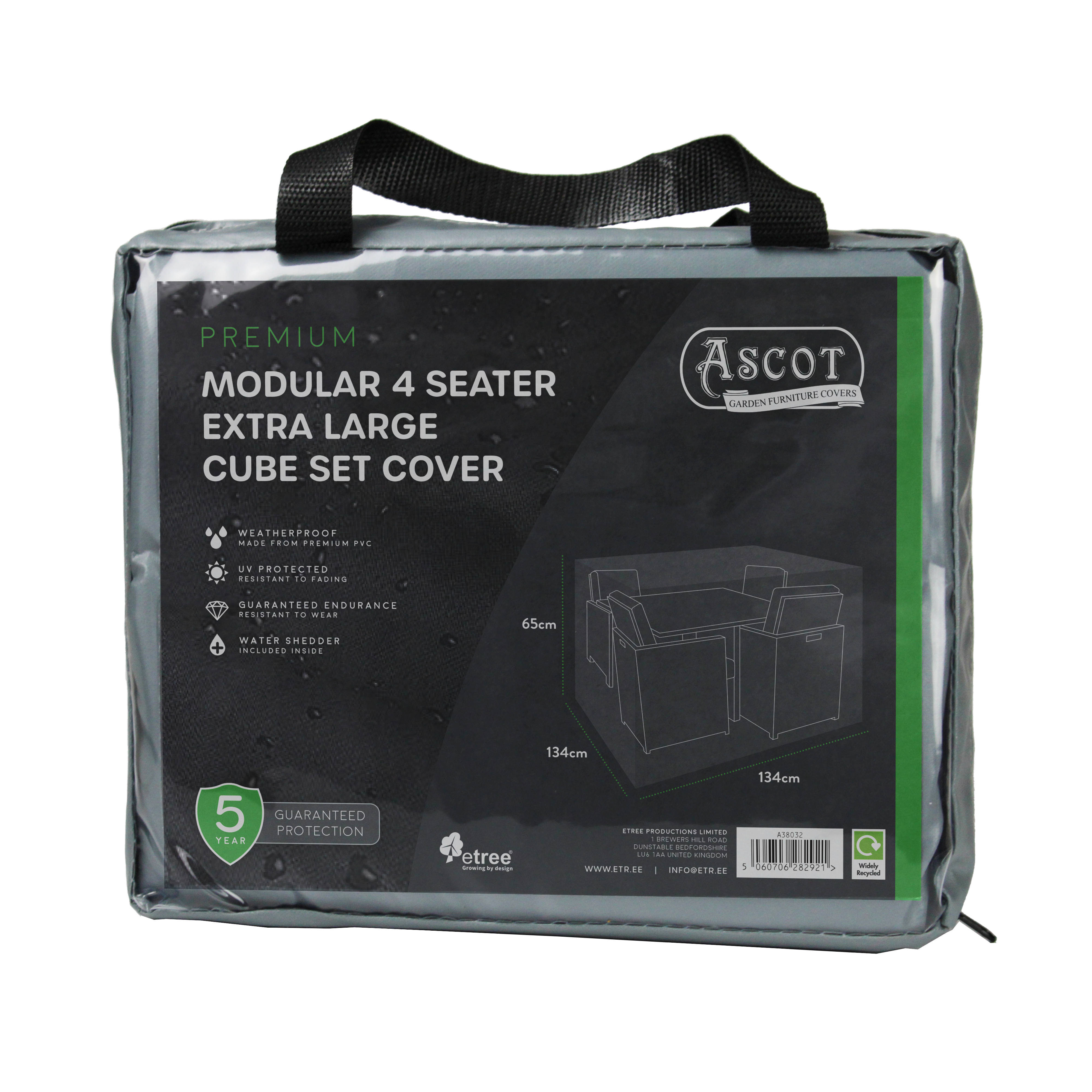 Premium Modular 4 Seater Cube Set Cover XL - 134 X 134 X 65 H