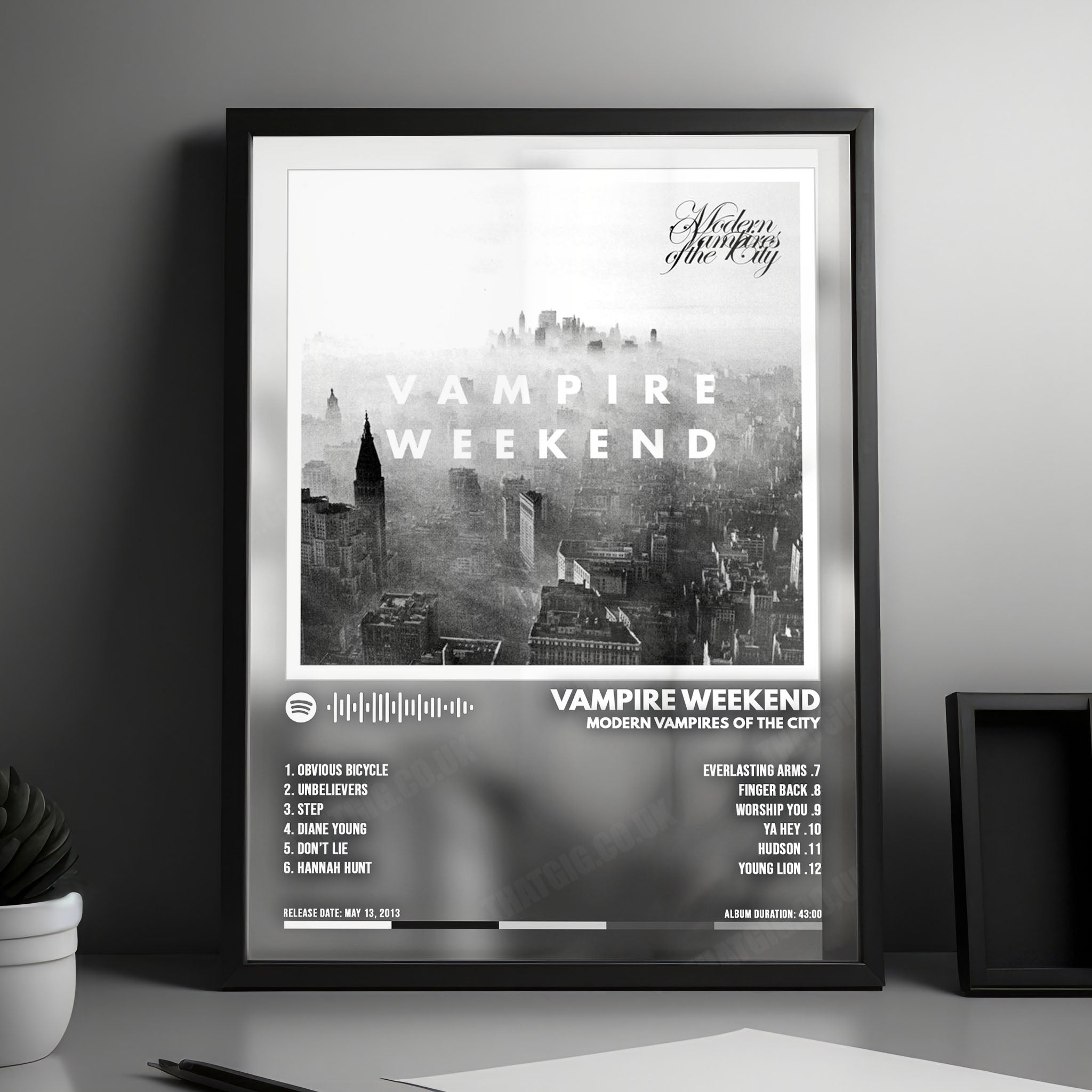 Vampire Weekend "Modern Vampires of the City " Album Cover Poster - with Complete Tracklist