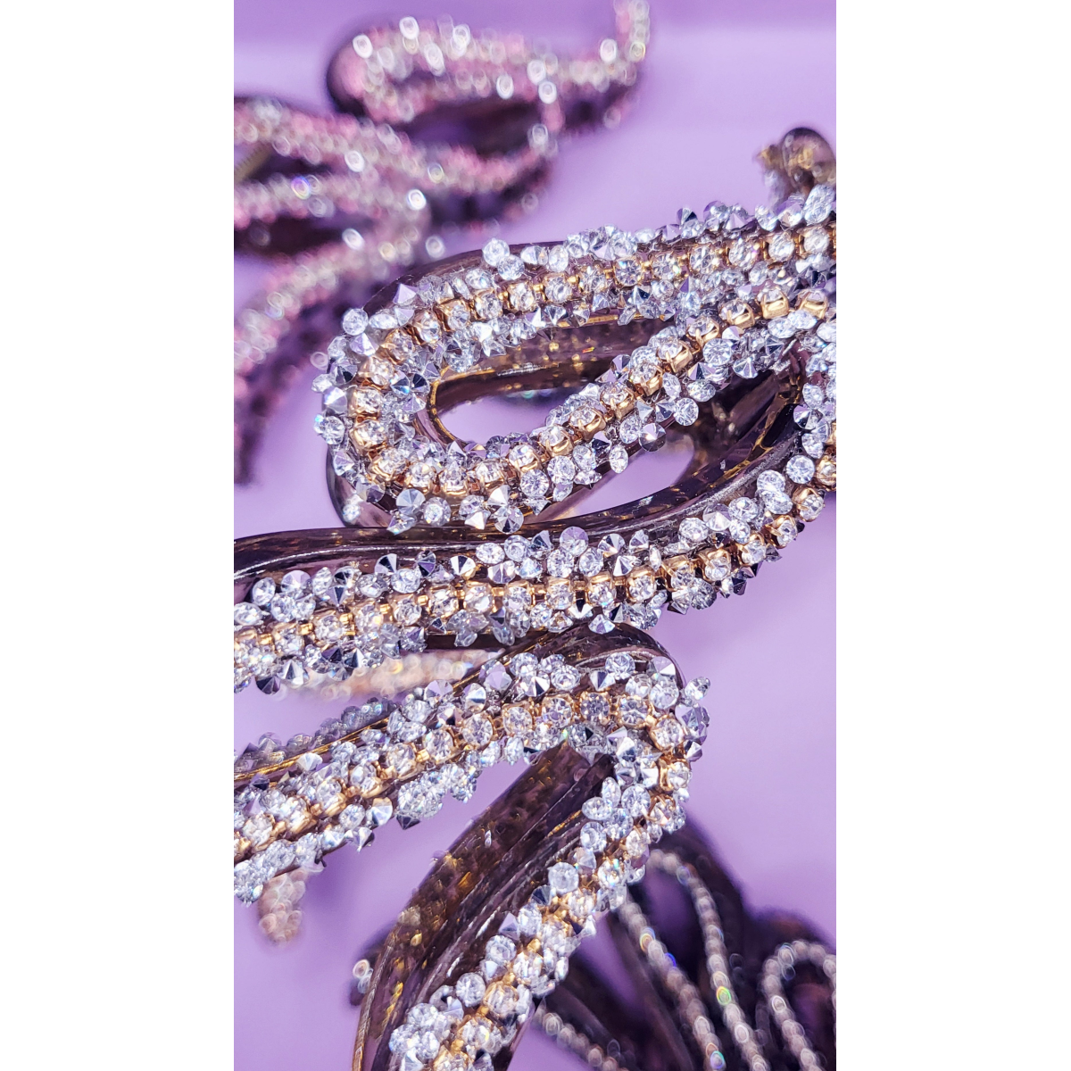 Swirl Rhinestone Sparkly Hair Clamps Pack of 12