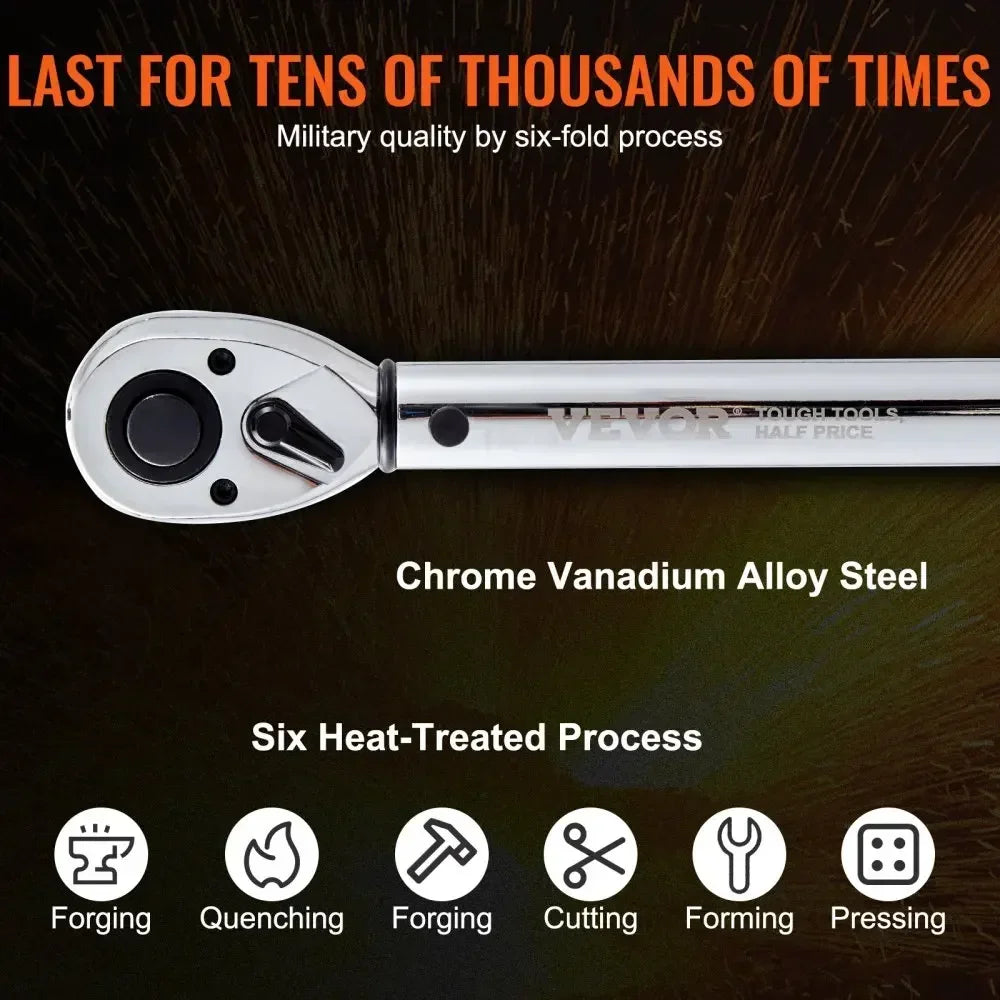 VEVOR Mechanical Torque Wrench Set Precision Pointer Hand Tools 1/2" 1/4" 3/8" Torque Wrench Mechanical Workshop Car Repair Tool