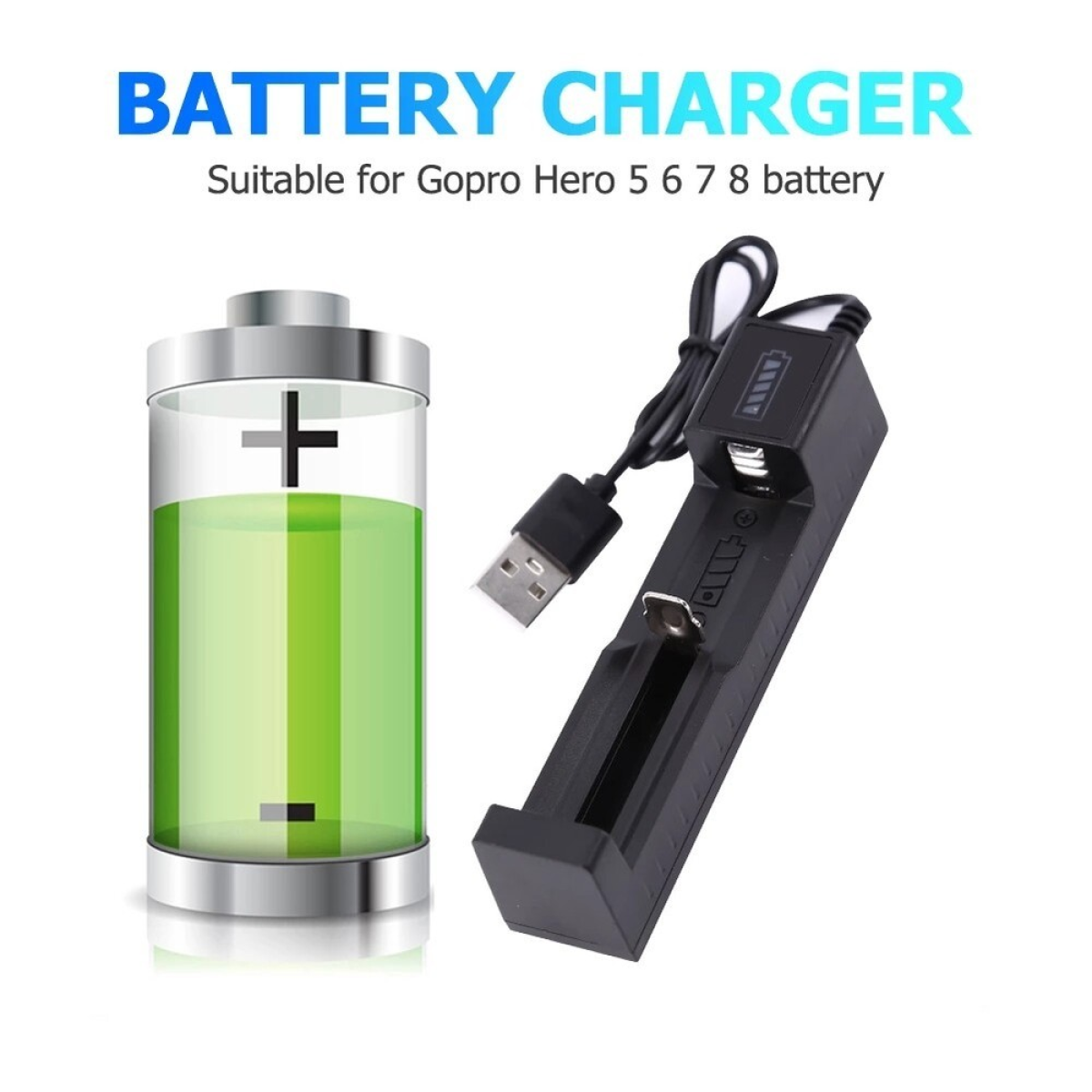 2pcs 3000mAh 18650 Rechargeable Batteries+1x USB Battery Charger Set For Fashlight headlamp