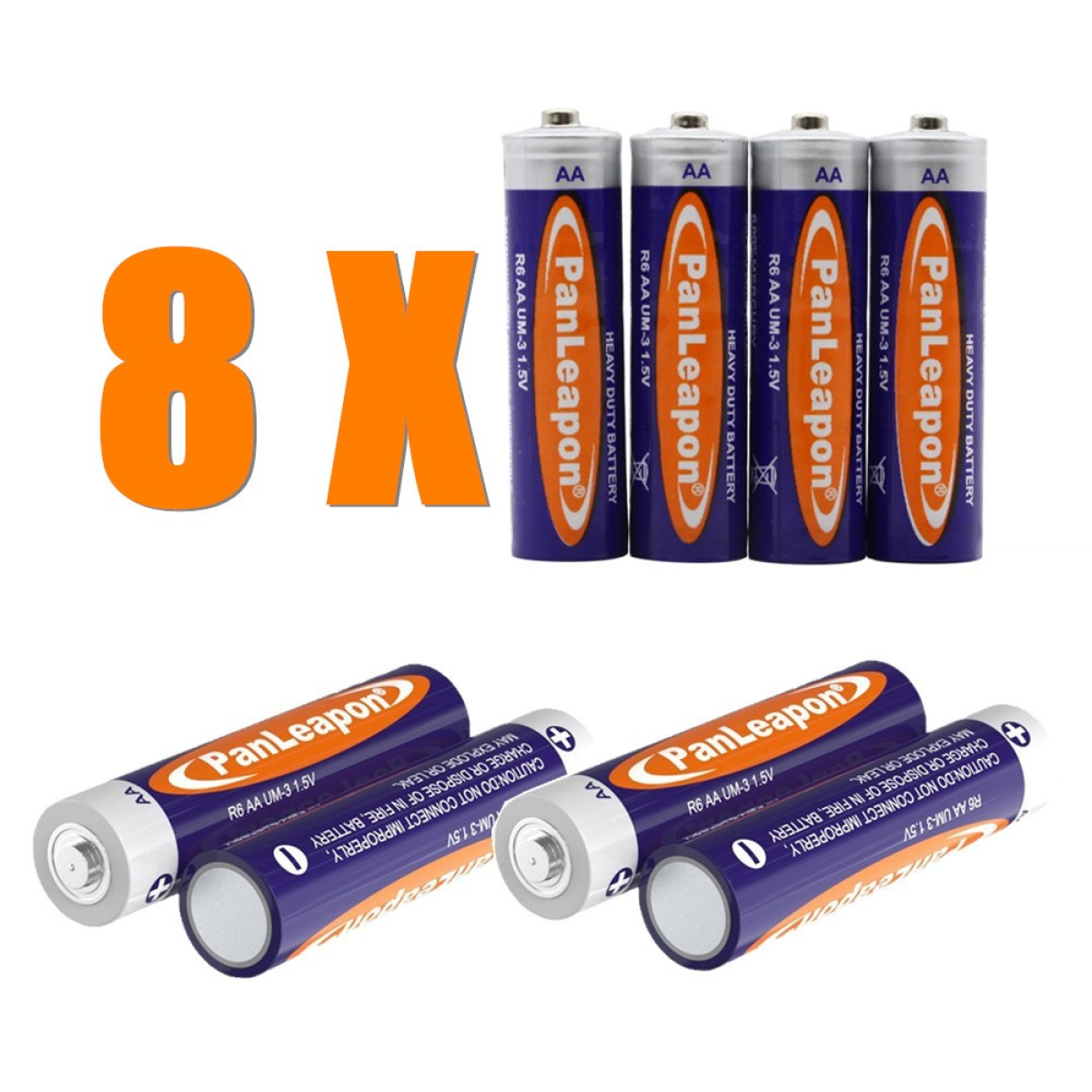 8 PCS AA Batteries 1.5V CarbonZinc AA Battery For Household Appliances Small Devices