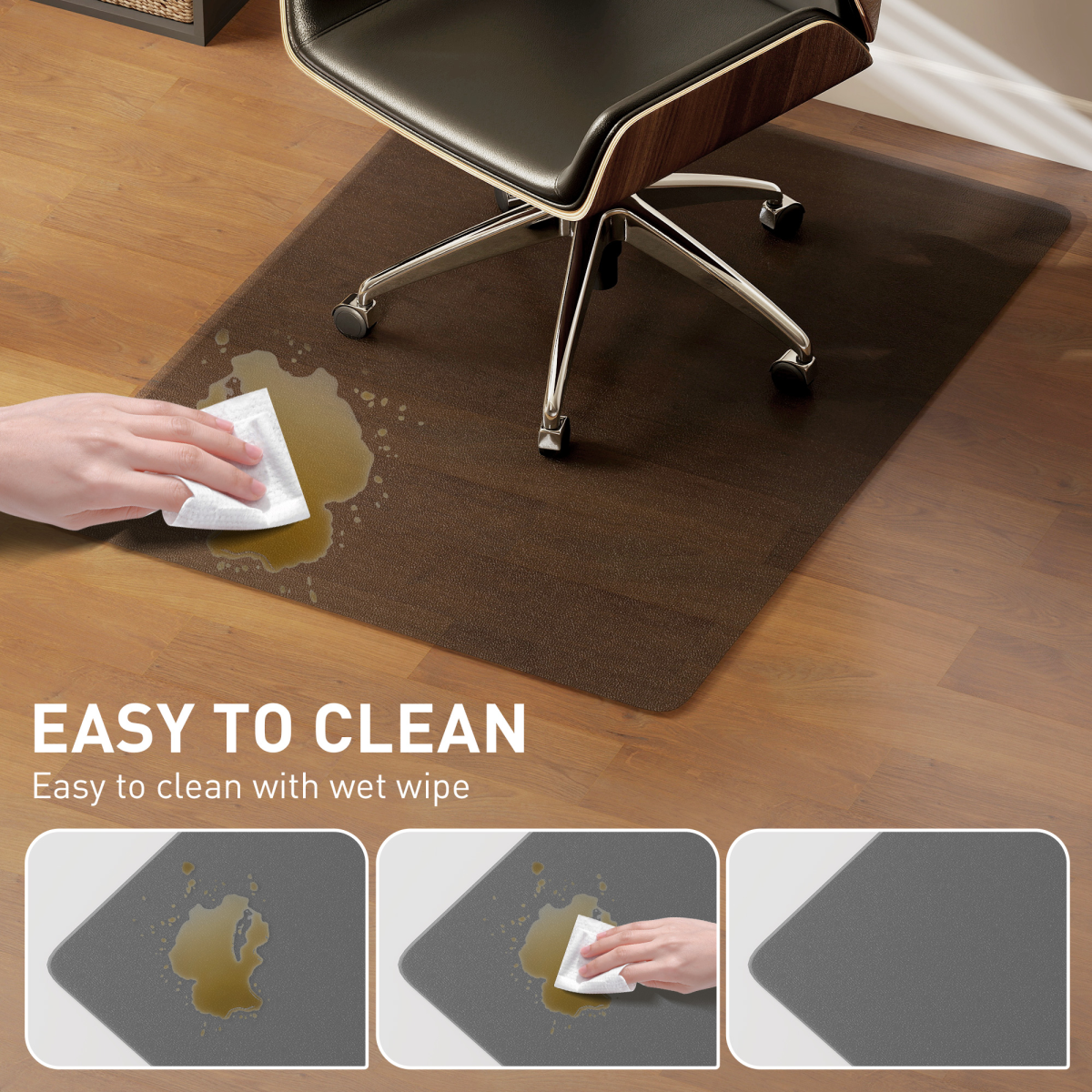 HOMCOM Home Office Hard Floor Protector Chair Mat Non Slip Frosted, Black